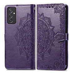 Funda de Cuero Cartera con Soporte Patron de Moda Carcasa para Samsung Galaxy M54 5G Morado