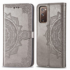 Funda de Cuero Cartera con Soporte Patron de Moda Carcasa para Samsung Galaxy S20 FE 4G Gris