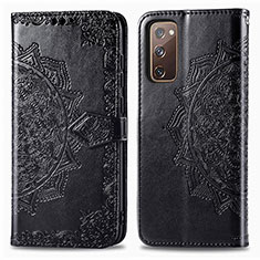 Funda de Cuero Cartera con Soporte Patron de Moda Carcasa para Samsung Galaxy S20 FE 4G Negro