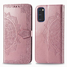 Funda de Cuero Cartera con Soporte Patron de Moda Carcasa para Samsung Galaxy S20 Oro Rosa