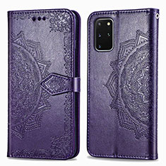 Funda de Cuero Cartera con Soporte Patron de Moda Carcasa para Samsung Galaxy S20 Plus 5G Morado