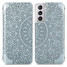 Funda de Cuero Cartera con Soporte Patron de Moda Carcasa para Samsung Galaxy S21 Plus 5G Gris