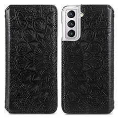 Funda de Cuero Cartera con Soporte Patron de Moda Carcasa para Samsung Galaxy S21 Plus 5G Negro