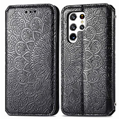 Funda de Cuero Cartera con Soporte Patron de Moda Carcasa para Samsung Galaxy S23 Ultra 5G Negro