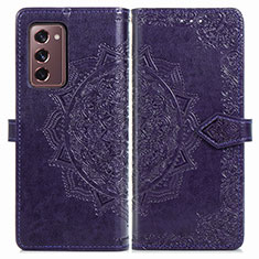 Funda de Cuero Cartera con Soporte Patron de Moda Carcasa para Samsung Galaxy Z Fold2 5G Morado