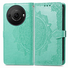 Funda de Cuero Cartera con Soporte Patron de Moda Carcasa para Sharp Aquos R8 Pro Verde