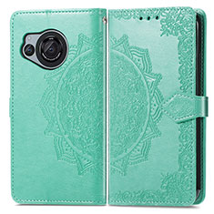 Funda de Cuero Cartera con Soporte Patron de Moda Carcasa para Sharp Aquos R8 Verde