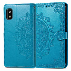 Funda de Cuero Cartera con Soporte Patron de Moda Carcasa para Sharp Aquos wish3 Azul