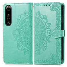 Funda de Cuero Cartera con Soporte Patron de Moda Carcasa para Sony Xperia 1 IV Verde