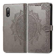 Funda de Cuero Cartera con Soporte Patron de Moda Carcasa para Sony Xperia Ace II Gris