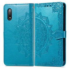 Funda de Cuero Cartera con Soporte Patron de Moda Carcasa para Sony Xperia Ace II SO-41B Azul