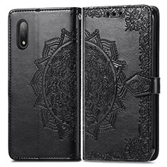 Funda de Cuero Cartera con Soporte Patron de Moda Carcasa para Sony Xperia Ace II SO-41B Negro