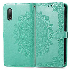 Funda de Cuero Cartera con Soporte Patron de Moda Carcasa para Sony Xperia Ace II SO-41B Verde