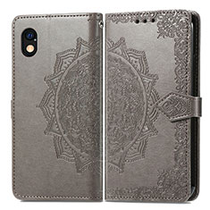 Funda de Cuero Cartera con Soporte Patron de Moda Carcasa para Sony Xperia Ace III SO-53C Gris