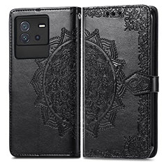 Funda de Cuero Cartera con Soporte Patron de Moda Carcasa para Vivo iQOO Neo6 5G Negro