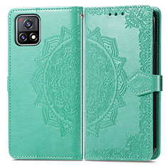 Funda de Cuero Cartera con Soporte Patron de Moda Carcasa para Vivo iQOO U3 5G Verde