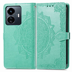 Funda de Cuero Cartera con Soporte Patron de Moda Carcasa para Vivo iQOO Z6 Lite 5G Verde