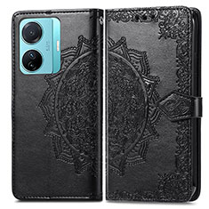 Funda de Cuero Cartera con Soporte Patron de Moda Carcasa para Vivo iQOO Z6 Pro 5G Negro