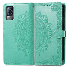 Funda de Cuero Cartera con Soporte Patron de Moda Carcasa para Vivo V21e 4G Verde