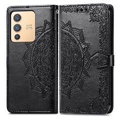 Funda de Cuero Cartera con Soporte Patron de Moda Carcasa para Vivo V23 5G Negro