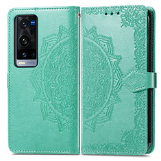 Funda de Cuero Cartera con Soporte Patron de Moda Carcasa para Vivo X60 Pro+ Plus 5G Verde