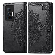 Funda de Cuero Cartera con Soporte Patron de Moda Carcasa para Vivo X70 Pro 5G Negro