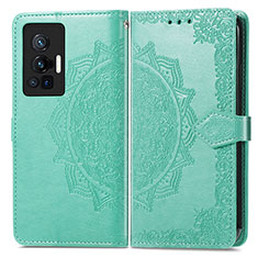 Funda de Cuero Cartera con Soporte Patron de Moda Carcasa para Vivo X70 Pro 5G Verde