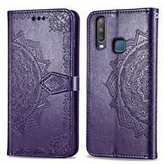 Funda de Cuero Cartera con Soporte Patron de Moda Carcasa para Vivo Y11 Morado