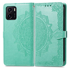 Funda de Cuero Cartera con Soporte Patron de Moda Carcasa para Vivo Y15A Verde