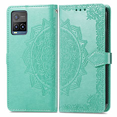 Funda de Cuero Cartera con Soporte Patron de Moda Carcasa para Vivo Y21 Verde