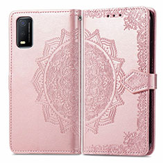 Funda de Cuero Cartera con Soporte Patron de Moda Carcasa para Vivo Y3s (2021) Oro Rosa