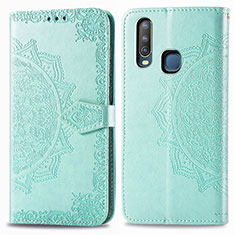 Funda de Cuero Cartera con Soporte Patron de Moda Carcasa para Vivo Y3s Verde