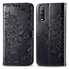 Funda de Cuero Cartera con Soporte Patron de Moda Carcasa para Vivo Y51s 5G Negro