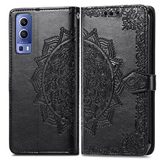 Funda de Cuero Cartera con Soporte Patron de Moda Carcasa para Vivo Y52 5G Negro