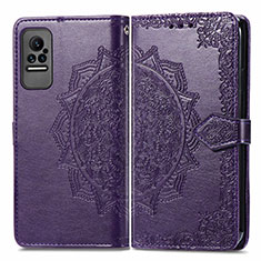 Funda de Cuero Cartera con Soporte Patron de Moda Carcasa para Xiaomi Civi 5G Morado