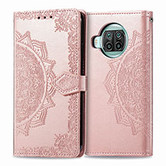 Funda de Cuero Cartera con Soporte Patron de Moda Carcasa para Xiaomi Mi 10i 5G Oro Rosa