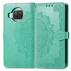 Funda de Cuero Cartera con Soporte Patron de Moda Carcasa para Xiaomi Mi 10i 5G Verde