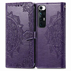 Funda de Cuero Cartera con Soporte Patron de Moda Carcasa para Xiaomi Mi 10S 5G Morado