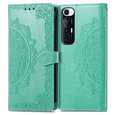 Funda de Cuero Cartera con Soporte Patron de Moda Carcasa para Xiaomi Mi 10S 5G Verde