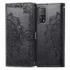 Funda de Cuero Cartera con Soporte Patron de Moda Carcasa para Xiaomi Mi 10T Pro 5G Negro