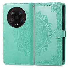 Funda de Cuero Cartera con Soporte Patron de Moda Carcasa para Xiaomi Mi 13 Ultra 5G Verde