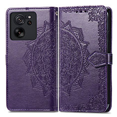 Funda de Cuero Cartera con Soporte Patron de Moda Carcasa para Xiaomi Mi 13T Pro 5G Morado