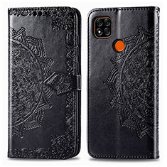 Funda de Cuero Cartera con Soporte Patron de Moda Carcasa para Xiaomi POCO C31 Negro