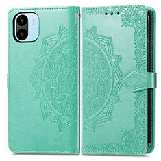 Funda de Cuero Cartera con Soporte Patron de Moda Carcasa para Xiaomi Poco C50 Verde