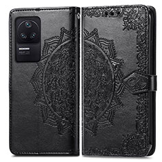 Funda de Cuero Cartera con Soporte Patron de Moda Carcasa para Xiaomi Poco F4 5G Negro