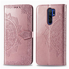 Funda de Cuero Cartera con Soporte Patron de Moda Carcasa para Xiaomi Poco M2 Oro Rosa