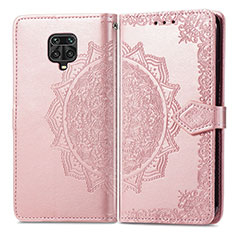 Funda de Cuero Cartera con Soporte Patron de Moda Carcasa para Xiaomi Poco M2 Pro Oro Rosa