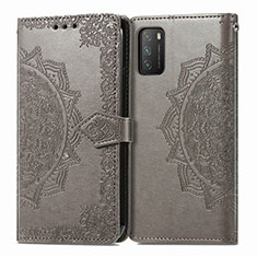 Funda de Cuero Cartera con Soporte Patron de Moda Carcasa para Xiaomi Poco M3 Gris