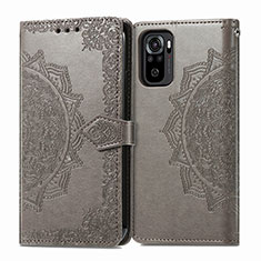 Funda de Cuero Cartera con Soporte Patron de Moda Carcasa para Xiaomi Poco M5S Gris