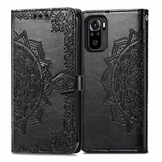 Funda de Cuero Cartera con Soporte Patron de Moda Carcasa para Xiaomi Poco M5S Negro